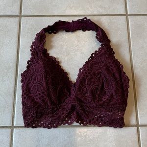 Aero Halter Bralette Size S Plum Color
